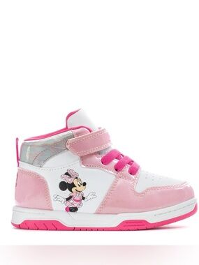 Disney Minnie Mouse Pink and White High Top Sneakers Size 9